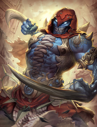 Fantasy character sword demon face - vanita free wallpaper for mobile