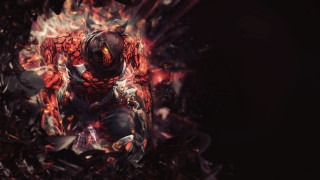 Man red suit black background - a red suit free wallpaper