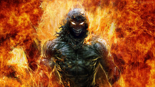 Man black mask fire flames 2 - a black mask free wallpaper