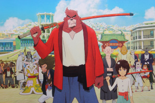 Cartoon man baseball bat crowd - a city square free wallpaper