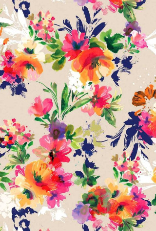 Floral colorful maximalist butterfly watercolor - a floral pattern free wallpaper for mobile
