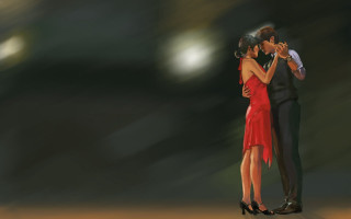 Couple kissing blurry background standing - a blurry background of them free wallpaper