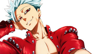 Blue hair red shirt man - his head free wallpaper