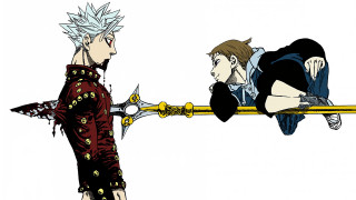 Anime characters swords couple standing - rob rey and kentaro miura style free wallpaper