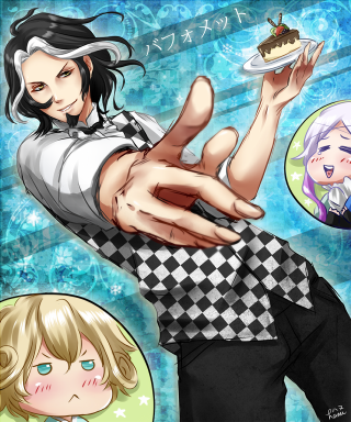 Cartoon character holding cake woman - a plate free wallpaper for mobile