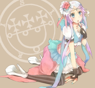 Girl long hair flower sitting - hint of yayoi kasuma free wallpaper for tablet