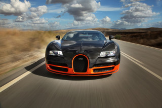 Bugatti driving road sky background - the road free wallpaper for desktop