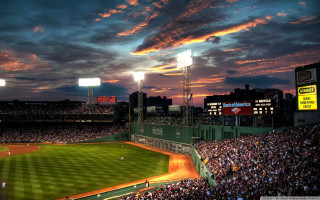 Baseball stadium crowd sunset clouds 4 - a baseball stadium free wallpaper for desktop
