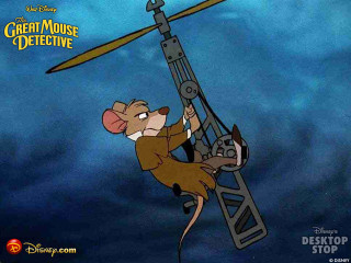 Cartoon mouse climbing ladder sword - matte drawing free wallpaper