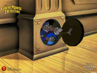 Cartoon mouse hole wall caption - matte drawing free wallpaper
