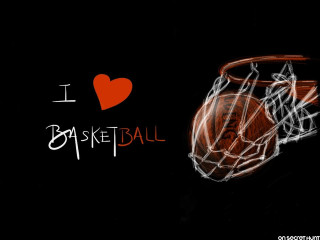 Basketball heart i love basketball - chalk art free wallpaper