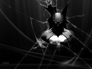 Batman mask broken glass window - a batman mask free wallpaper for desktop
