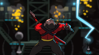 Cartoon character sword neon dark - a neon light free wallpaper