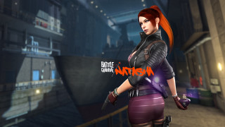 Woman red hair leather jacket - a skateboard free wallpaper for desktop
