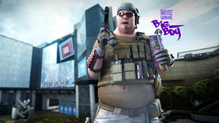 Man uniform gun cellphone building - graffiti free wallpaper for desktop