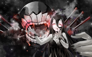 Girl skull demon smoke glowing - a girl holding free wallpaper for desktop