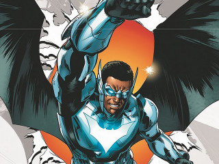 Man blue white suit bat - a bat free wallpaper