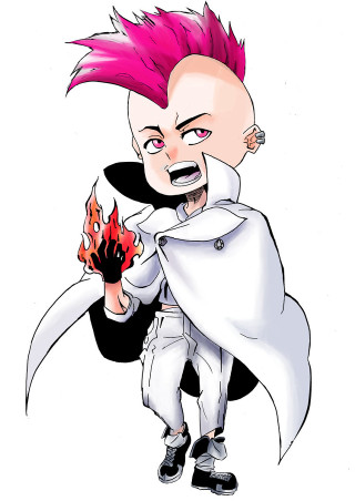 Cartoon character pink hair flame - a flame free wallpaper for mobile
