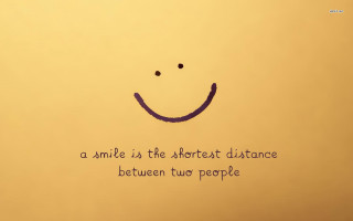 Smile wall quote shortest distance - free love wallpaper