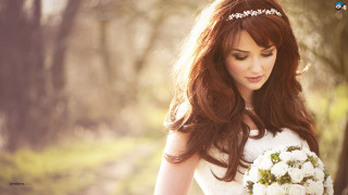 Woman wedding dress bouquet flowers 5 - aileen eagleton free wallpaper