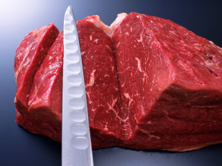 Knife meat tabletop precisionism stock - a piece of meat free wallpaper