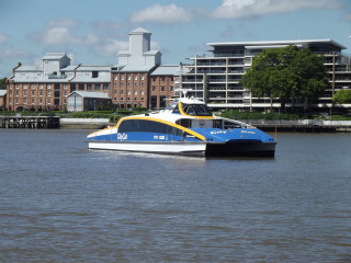 Boat city water blue yellow - river free wallpaper