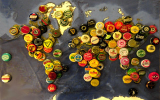 Bottle caps magnets world map - a map of the world free wallpaper
