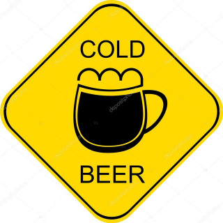 Yellow sign black beer cold - conceptual art free wallpaper for tablet