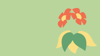 Green background red yellow flower - fauvism free wallpaper