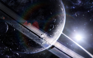 Saturn space scene star bright 2 - the planet free wallpaper