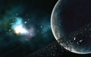 Space scene distant object foreground 5 - a space scene free wallpaper