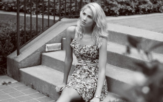 Woman sitting step plant stairs - a handbag free wallpaper