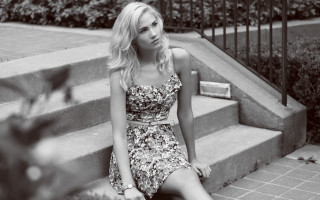 Woman sitting stairs dress heels - a set of stairs free wallpaper