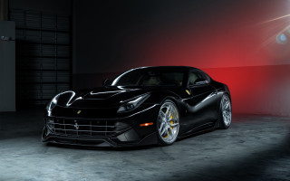 Black sports car garage red 4 - a black sports car free wallpaper