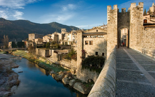 River town bridge clocktower building - arthur b. carles free wallpaper