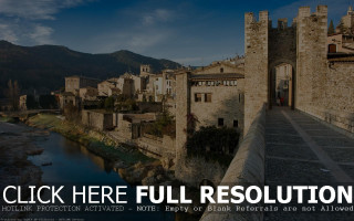 Castle river sign click here - cinematic matte painting free wallpaper