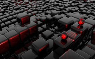 Black red cubes red lights 4 - a large group free wallpaper