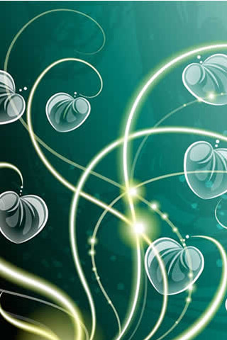 Green background swirls bubbles black - free anime wallpaper