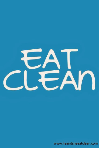 Blue background eat clean white - clean free wallpaper for mobile