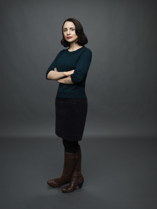 Woman black dress brown boots - anna haifisch free wallpaper