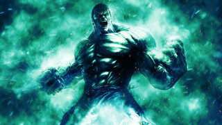 Green suit man fist glowing - a green suit free wallpaper