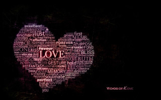 Heart wordcloud love romanticism night - the shape of a heart free wallpaper
