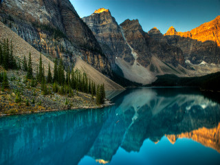 Mountain lake forest blue pine - a mountain lake free wallpaper