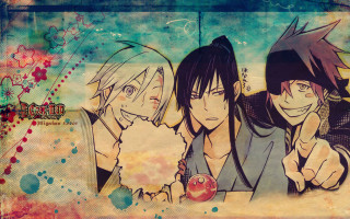 Anime characters thumbs up blue - red spot free wallpaper