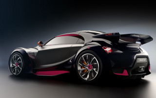 Black pink sports car dark - the side of the car free wallpaper