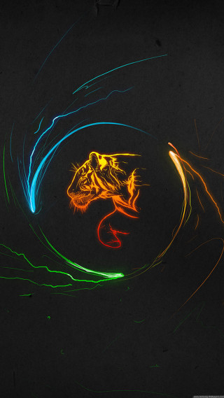 Colorful light painting lizard black - generative art free wallpaper for mobile