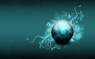 Blue green background sphere swirl 2 - abstract free wallpaper for desktop