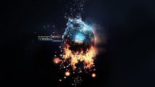 Fire water globe science window - free rain wallpaper for desktop