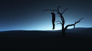 Hanging person night moon mountains - a full moon in the background free wallpaper for desktop