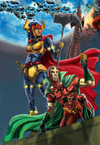 Two people standing on ledge - two person free wallpaper for mobile